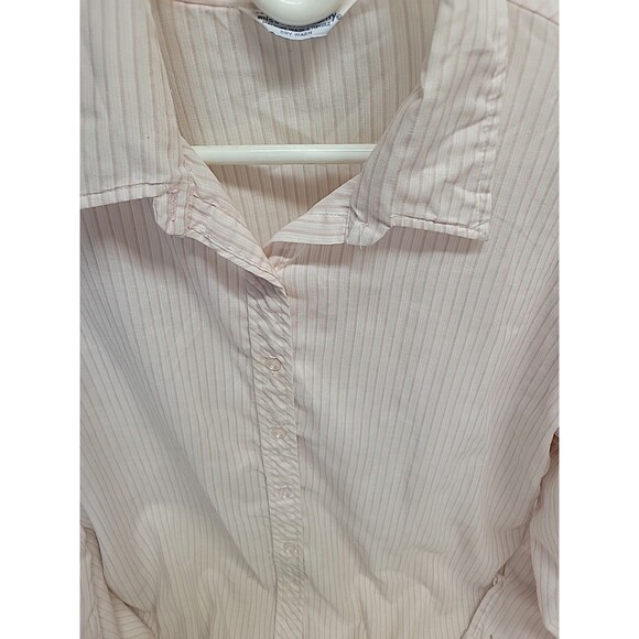 Vtg Miss Fashionality Pink Stripe LongSleeve Button-u Blouse Sz 44 - Picture 5 of 12